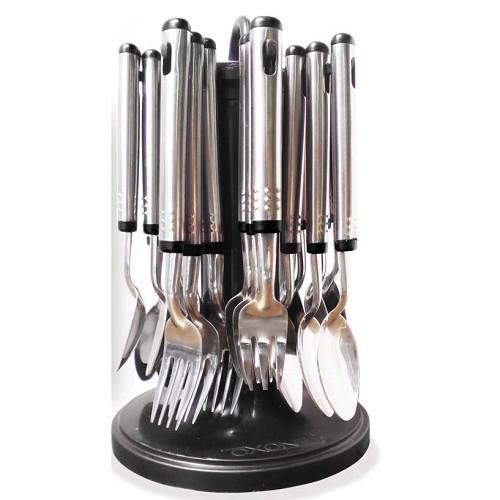 OXONE Cutlery Set with Hanger and Cover 24pcs OX-9000 - Black